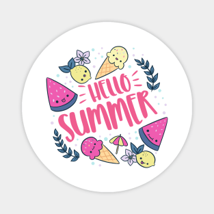 Hello summer a fun summer vacation gifts Magnet